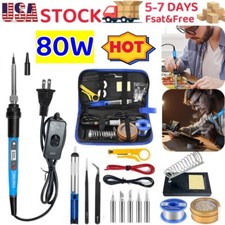 80W Electric Soldering Iron Welding Gun Tool Kit Solder Wire Desoldering Pump US
