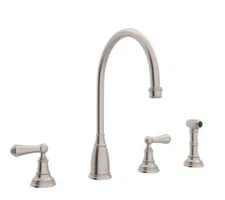 Perrin & Rowe Georgian Era U.4736L-STN-2 Widespread Kitchen Faucet Satin Nickel