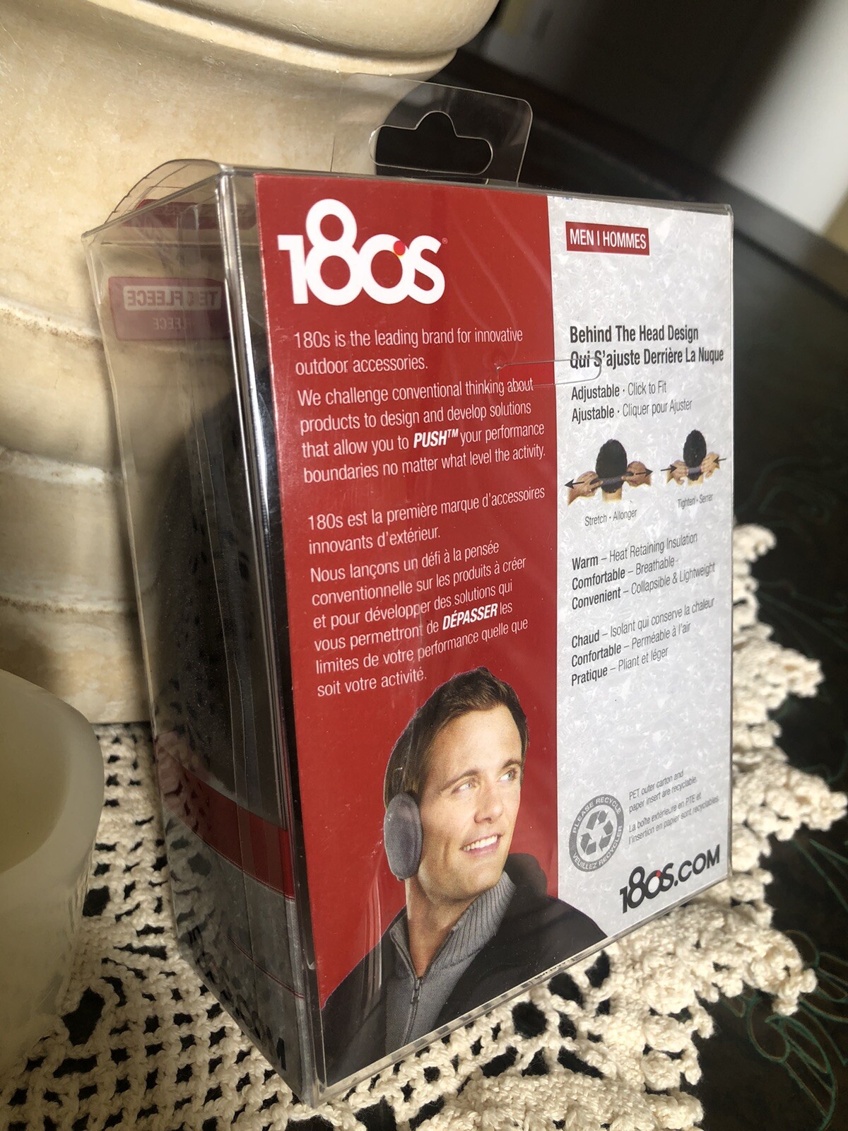 New Degrees 180s Mens Ear Muffs Behind The Head Black Fleece Ear