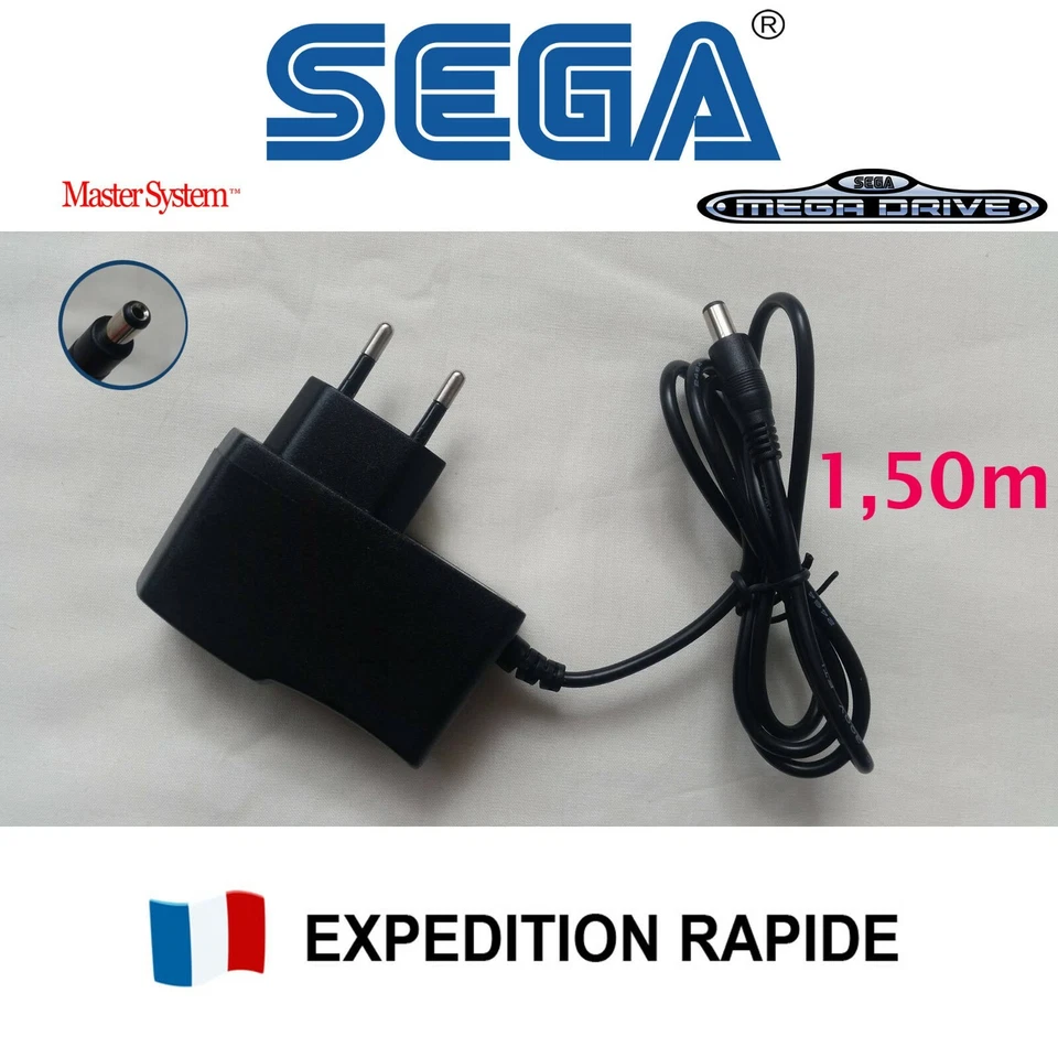 Transfo Alimentation - Sega Megadrive & Master System Cable secteur cordon- NEUF