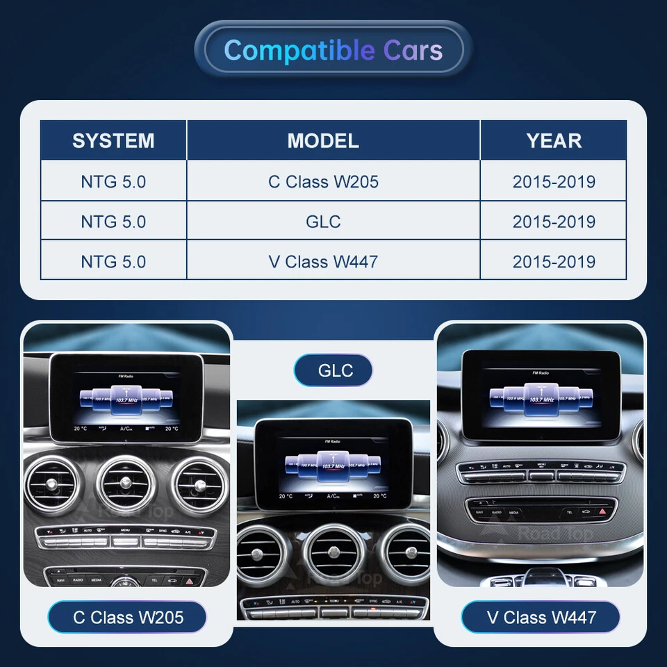 12.3'' Stereo Multimedia Touch Screen For Benz C Class W205 GLC X253 V W447  - Image 4 of 4