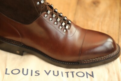 Louis Vuitton Kingdom Ankle Fur Lined Brown Leather Boots Shoes UK 7 US 8 £2000