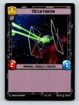 Villainy TIE Ln Fighter Imperial Vehicle Fighter Unit Space No Ability