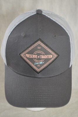 Southern Marsh Gray and White Baseball Cap Hat Logo Preserve Tradition 