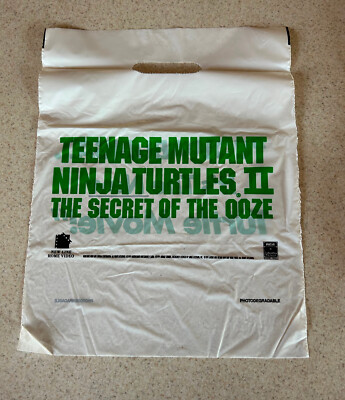 TEENAGE MUTANT NINJA TURTLES II Secret of Ooze (1991) Promotional Plastic Bag