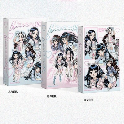 NEWJEANS GET UP 2nd Album WEVERSE 3 Ver SET/3 QR Card+3 Book+30 Photo Card+GIFT