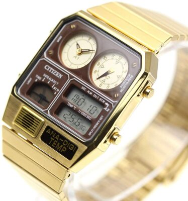 CITIZEN ANA-DIGI TEMP JG2103-72X Gold Analog Digital Vintage Men