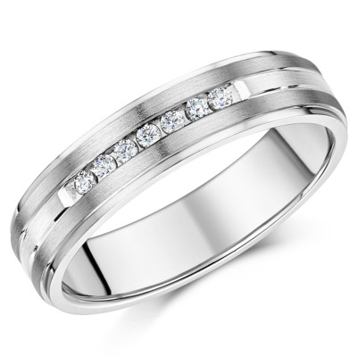 6 mm Verlobungsring Ehering Band Titan & Silber Inlay cz Eternityring Unisex