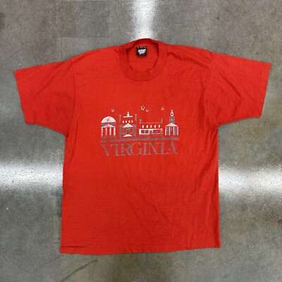 Vintage 90s Screen Stars Best Virginia Red T Shirt XL Single Stitched