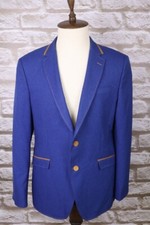CLAUDIO LUGLI Premium Blue Two Button Single Breasted Blazer Sport Coat Sz 56