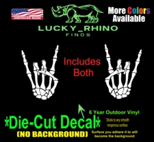 Skull Hands Rock n Roll Car Window Vinyl Decal Bumper Sticker