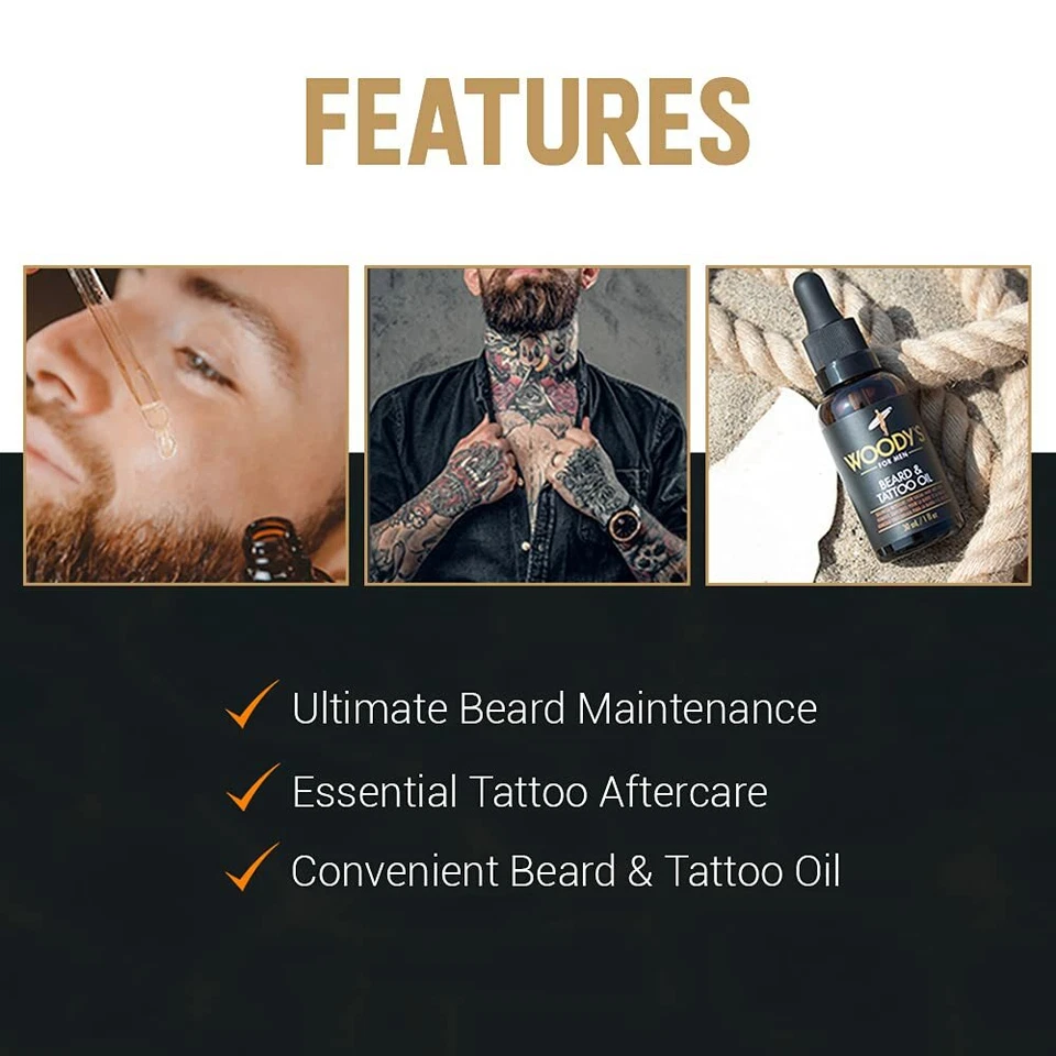 Woodys Quality Grooming for Men Beard & Tattoo Oil 1 Oz Set of 4 - Image 4 of 4