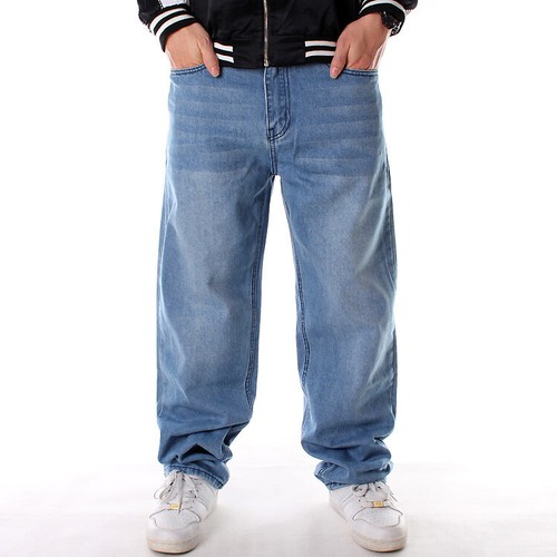 Mens Hip-Hop Jeans Denim Skateboard 
