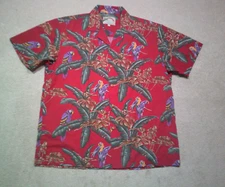 Paradise Found  Magnum PI Hawaiian Shirt Mens Large Red