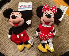 Disney Store Mini Bean Bag Mickey Minnie Mouse Set Pair With Tags Ex Condition