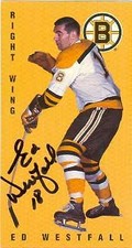 Ed Westfall autographed hockey card Bruins 1995 Parkhurst 1964-1965 Tallboys #6