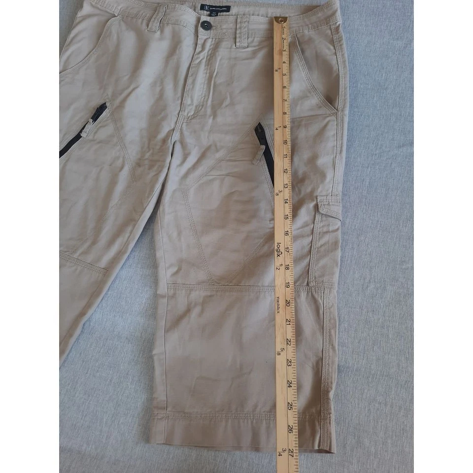 Pantalones capri INC International Concept para mujer 36W algodón cargo cremallera utilitario marrón Foto 3 de 4