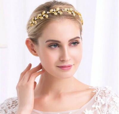 Pearl Rhinestone Bridal Star Leaf Wedding Headband Headpiece  display picture 1