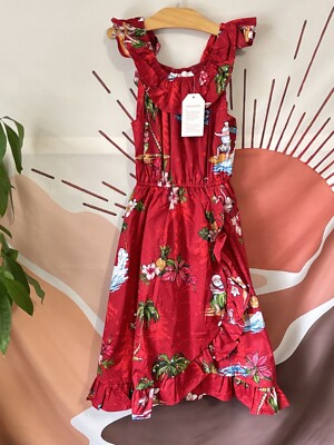 Hawaii Hangover Red Christmas Dress Surfing Santa Tropical Hula Girl  Child's 10 | eBay