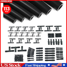 Multipurpose Vacuum Line Kit,6Pcs 5Ft Vacuum Hose Automotive 113Pcs Vacuum Line