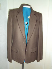 Nwot Mansfield 100% Pure New Wool Taupe Blazer Jacket Size 14 (12) Piped Edges
