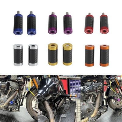 Motorcycle Engine Guard Carbon Fiber Sliders Ends For Harley 1 1/4'' Crash Bars