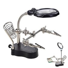 3.5X12X Helping Hands Soldering Station with LED Light Alligator Clips