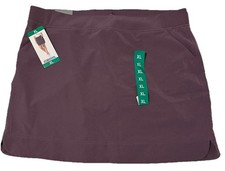 32 Degrees Cool Women's Soft Stretch Comfort Skort, Dark Plum, Size XL NWT