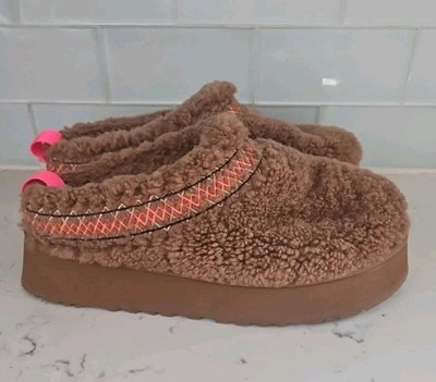 Ugg Tazz Braid Platform Slippers Hardwood Size 8 Like Nw!