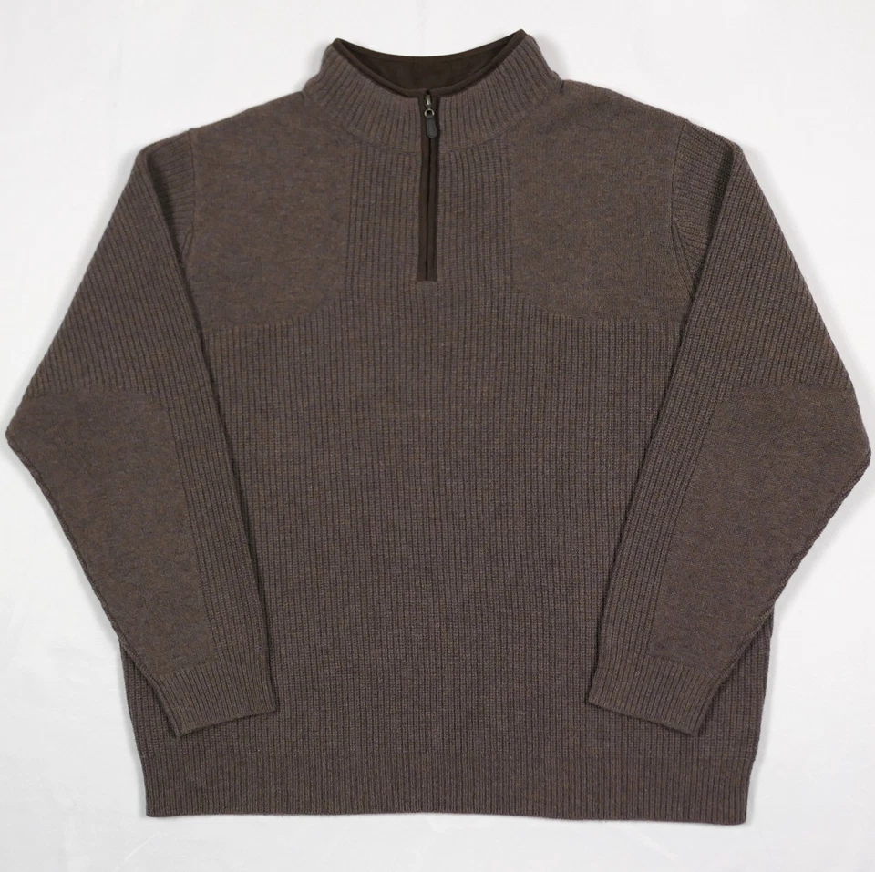 NEW! LL BEAN Chunky Merino Wool Sweater Men's 3XL /Waterfowl Dark Cinder 1/4 Zip - Image 2 of 4