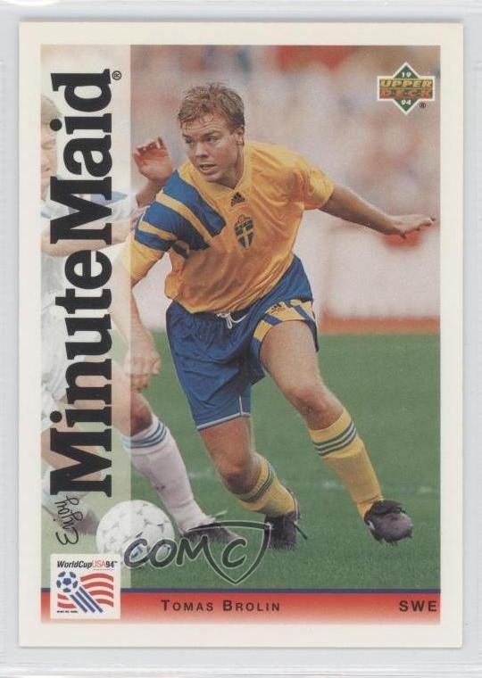 1994 Upper Deck World Cup Minute Maid Tomas Brolin #6 0b6