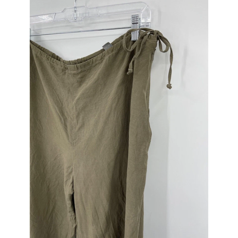 Pantalones Kate Hill XL Seda Pierna Ancha Corbata Lateral Minimalista Lagenlook Resort Foto 3 de 4