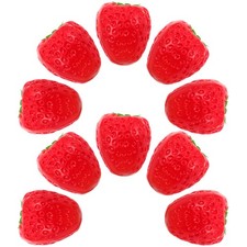10 Pcs Faux Realistic Strawberry Decor Artificial Strawberries for