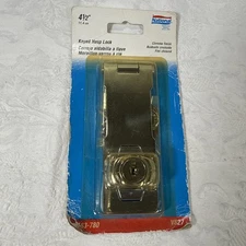NOS Keyed Hasp Lock 4-1/2 Inch SILVER Color Chrome Finish N183-780 National HW