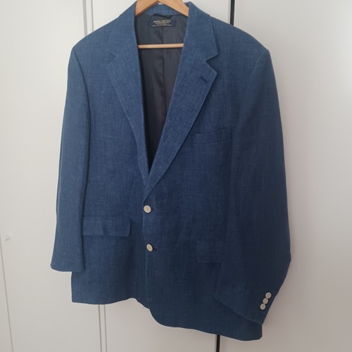 Vintage Brooks Brothers Linen Blue Sport Coat Jacket Classic Prep Old Money 46 - Picture 3 of 13