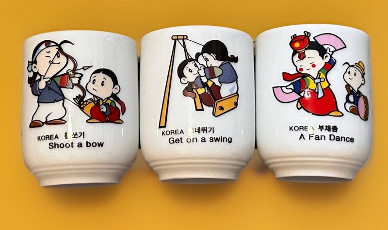 Soju Ceramic Shot Cup Set Korean 3-Ceramic Pottery Cups