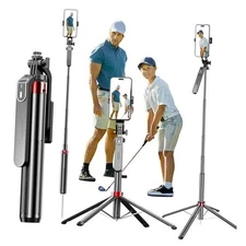 Monopod and Tripod Selfie Stick to Record Golf Swing - Etendable Cell Phone 