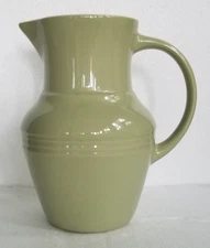 Well Equipped Kitchen Olive Green w/Tan Interior Ceramic 8-3/4” Pitcher Thailand