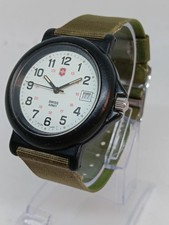 Reloj Swiss Army Original Hombre 38mm Resina Negra Cuarzo Fecha BATERÍA NUEVA