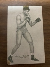 1945 Vintage Boxing Fighter Jimmy Bivins Exhibits Arcade Souvenir Post Card