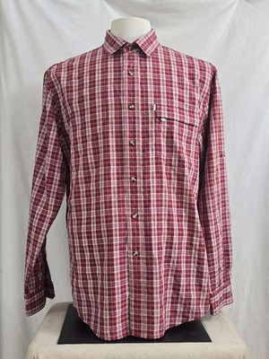 Aigle Men's Red Plaid Long Sleeve Shirt Large
