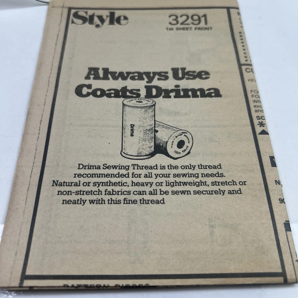 Vintage 1980’s 80’s Retro Style Sewing Pattern 3291 Dress Long & Short Options - Image 4 of 4