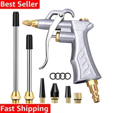 Portable Pneumatic Air Blow Gun with Two Steel Extensions for Precision Cleaning