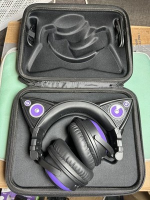 Brookstone Purple Cat Ear Headphones - Original - Headphone Jack - Xbox, PC