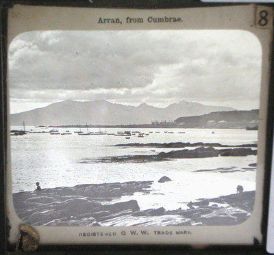 Magische Laterne Glasschieber. ARRAN von CUMBRAE. G.W.W. Sehr guter Zustand