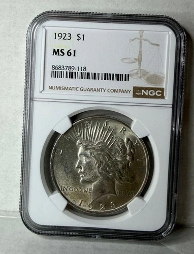 1923 Philadelphia Peace Silver Dollar $1 MS 61