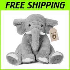 5 lbs Gray Elephant Plushie 16" - Weighted Stuffed Animal