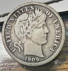 1909 Barber Dime Nice Original VF+ Details CHRC