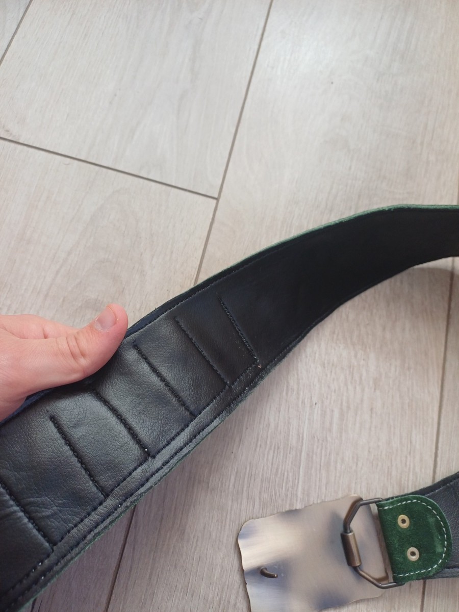 RARE 43'' GREEN UNDERBERG SUEDE GUN BELT BUCKLE BEER BITTER HOLDER