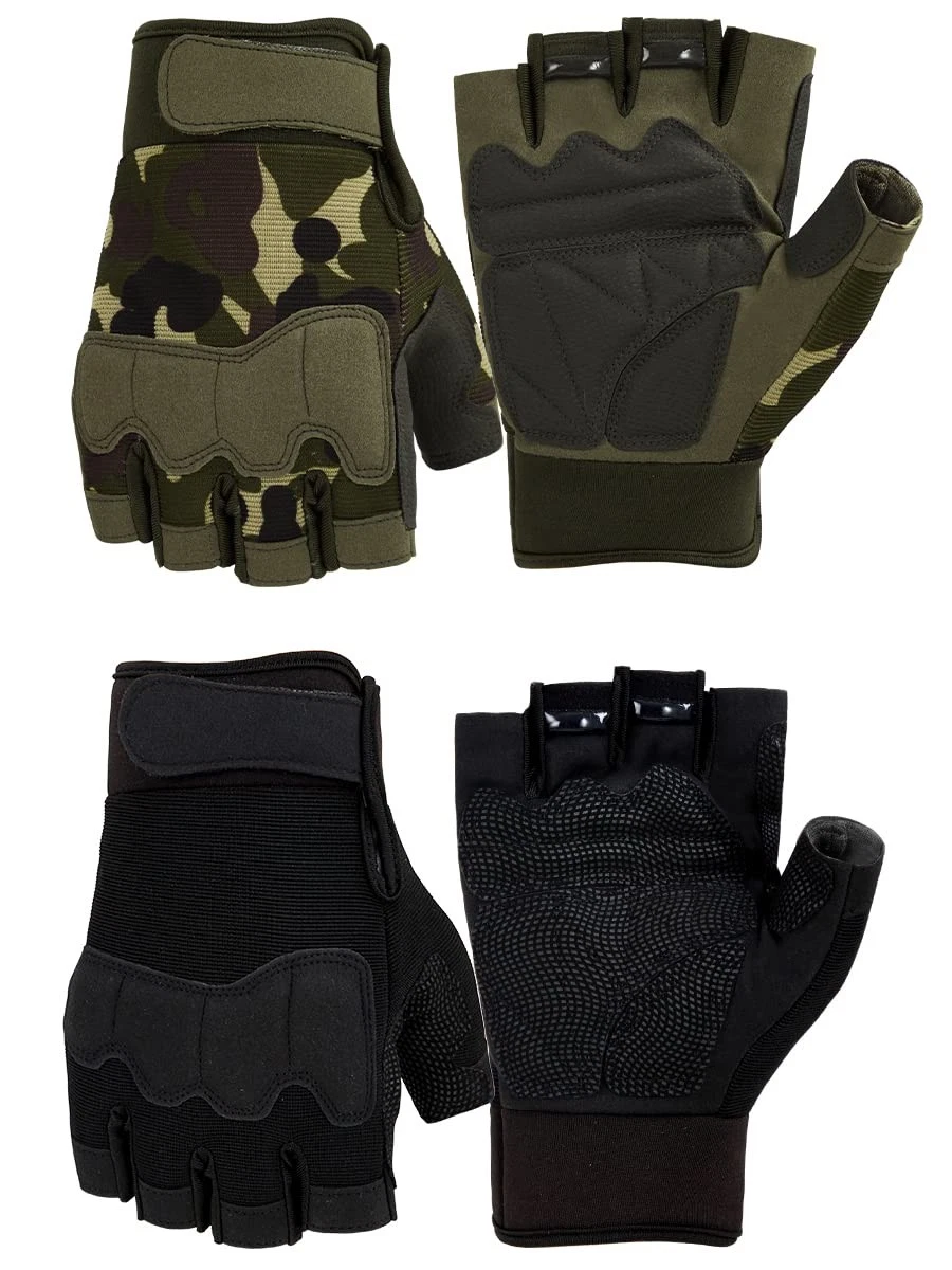 Fingerless Gloves for Airsoft Shooting Half Finger Hunting Hiking Cycling Dri...